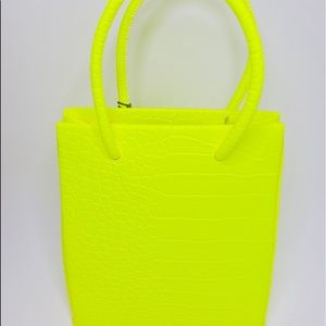 Neon Green hand bag adjustable straps